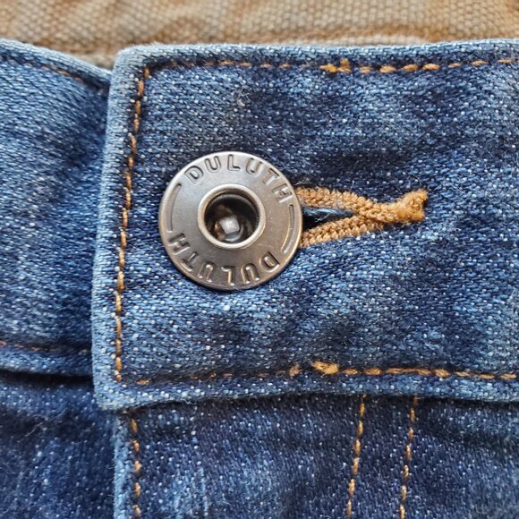 DULUTH SZ 36W D Flex Ballroom Relaxed Fit Roomy Utility Fit Blue Jeans - Picture 5 of 15